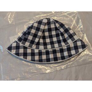 Janie and Jack sun hat infant 6-12 months blue gingham cotton beach pool Summer